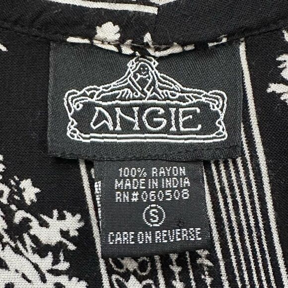 Angie Boho Black White Floral Cover Up Kimono Cardigan - Picture 10 of 12